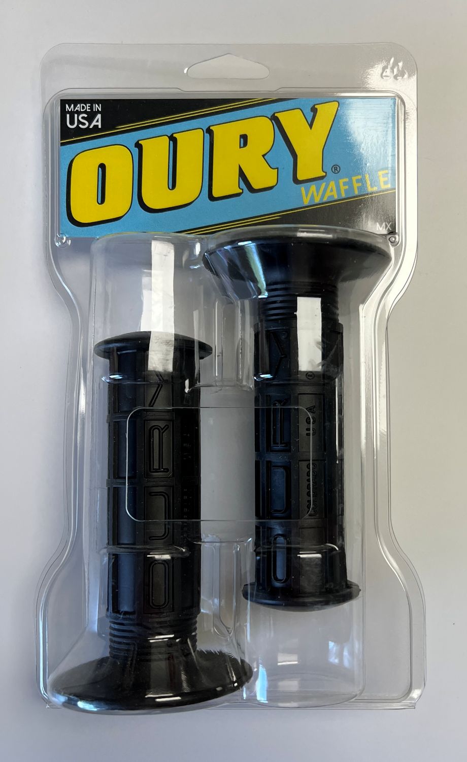 Grips, Oury Waffle Black MX 7/8" (1" Throttle Side)