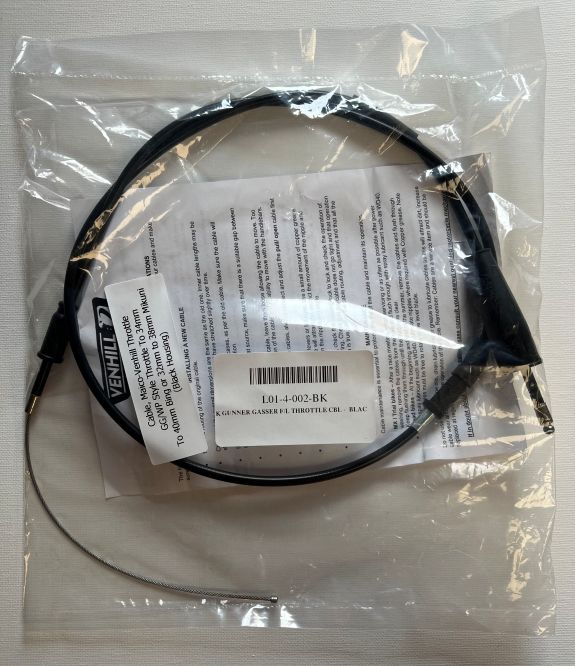 Image of Cable, Maico Venhill Throttle GG/WP Style Throttle to 34MM & to 40MM Bing or 32MM-38MM Mikuni (Black)