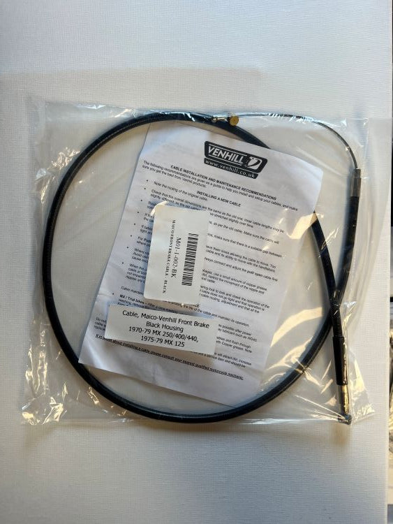 Image of Cable, Maico Venhill Front Brake 1970-79 MX 250/400/400, 1975-79 MX125 (Black)