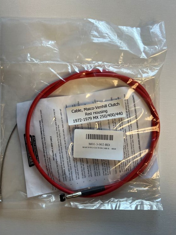 Image of Cable, Maico Venhill Clutch 1972-79 MX 250/400/440 (Red)